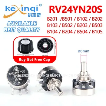 2set RV24YN20S B102 B202 B502 B103 B203 B104 Enotni-Turn Ogljikovih Film Potenciometer 1K-1M