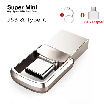 Ključek USB 3.0 2TB Dvojno USB Flash Drive Pendrive OTG TYPEC Memory Stick Pen Drive