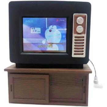 Lutke Retro Mini Prenosni Zaslon na Dotik TV Model Za Lutke Dnevna Soba, Pohištvo Dekoracija dodatna Oprema